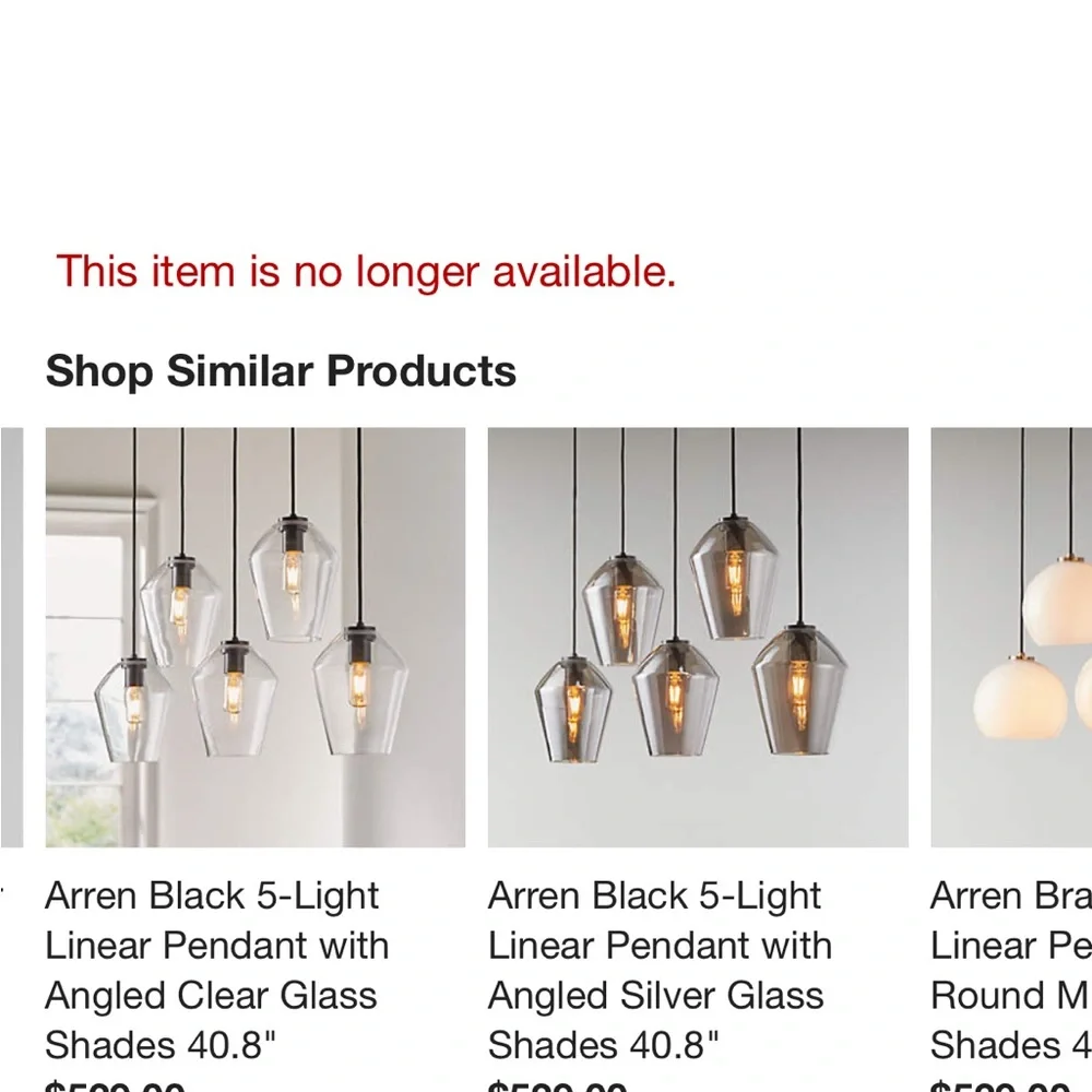 Crate&Barrel Silver and Clear Pendant Lights